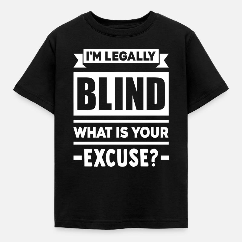 Blind Blinder - Kinder T-Shirt - Schwarz
