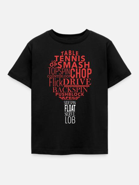 Tischtennis - Kinder T-Shirt - Schwarz