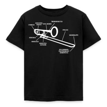 Posaune Musiklehrer - Kinder T-Shirt - Schwarz - Vorne - AI Model Kid Female (0cm)