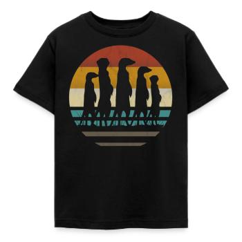 Erdmännchen retro vintage - Kinder T-Shirt - Schwarz - Vorne - AI Model Kid Female (0cm)