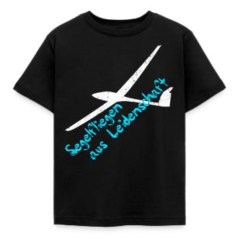 Glider Gliding Pilot - Kids' T-Shirt - black - Front - AI Model Kid Female (0cm)