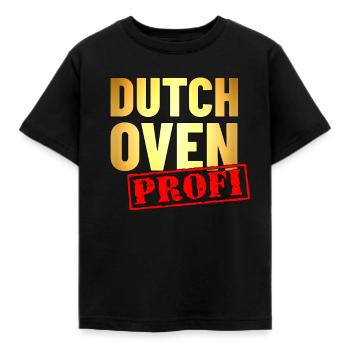 Dutch Oven Profi - Kinder T-Shirt - Schwarz - Vorne - AI Model Kid Female (0cm)