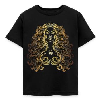 Virgo Jungfrau Sternzeichen Geschenk - Kinder T-Shirt - Schwarz - Vorne - AI Model Kid Female (0cm)