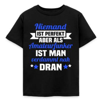 Amateurfunker Hobbyfunker Funkturm Spruch - Kinder T-Shirt - Schwarz - Vorne - AI Model Kid Female (0cm)