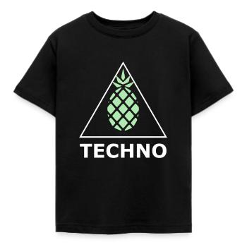 Techno Triangle Pineapple - Kids' T-Shirt - black - Front - AI Model Kid Female (0cm)