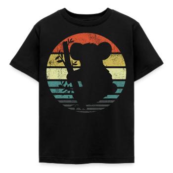 Koala Retro - Kinder T-Shirt - Schwarz - Vorne - AI Model Kid Female (0cm)