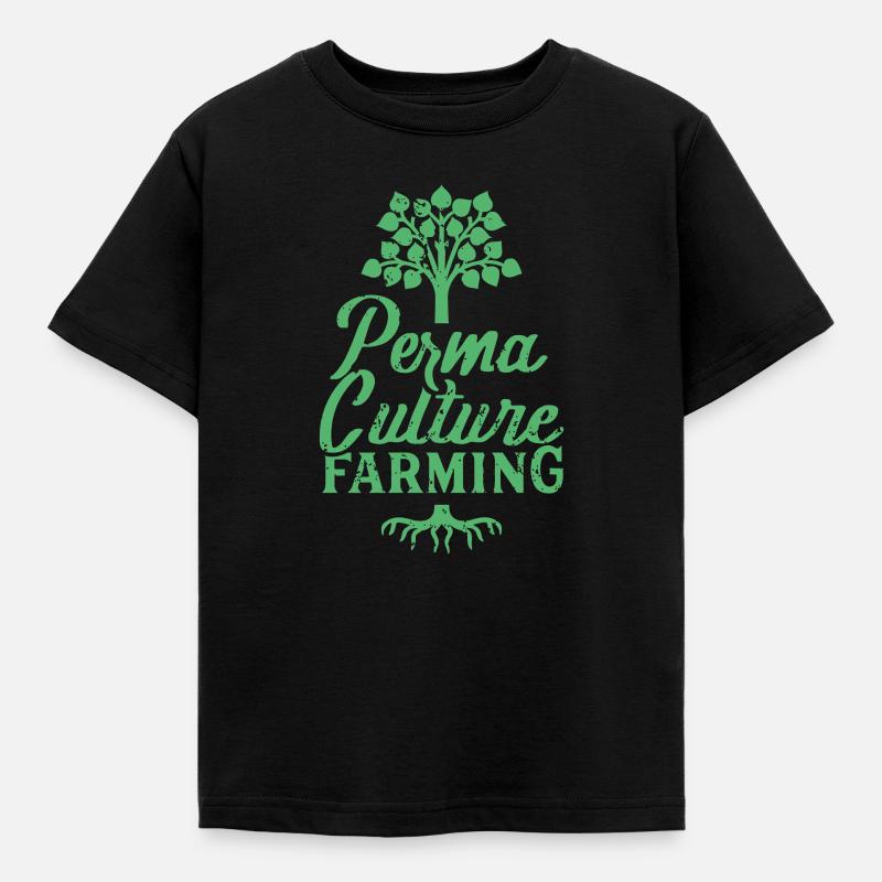 Permakulturen - Kinder T-Shirt - Schwarz