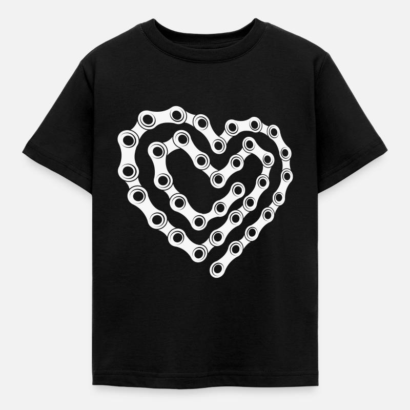 Bicycle Heart Radfahrer und Mountainbiker Geschenk - Kinder T-Shirt - Schwarz