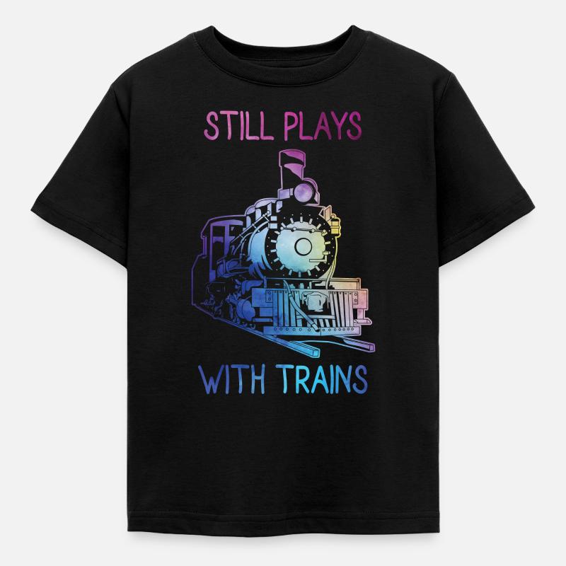 train - Kids' T-Shirt - black