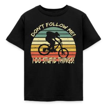 Mountainbike MTB Spruch Vintage - Kinder T-Shirt - Schwarz - Vorne - AI Model Kid Female (0cm)