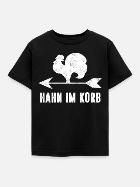 Hahn im Korb - Kinder T-Shirt - Schwarz