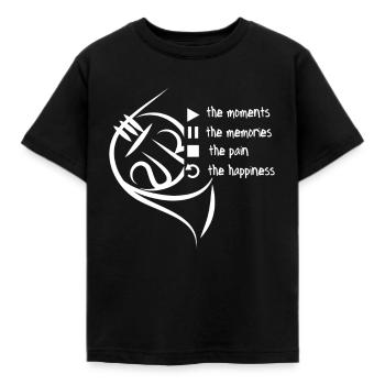 French Horn Waldhorn Lustig Geschenk - Kinder T-Shirt - Schwarz - Vorne - AI Model Kid Female (0cm)