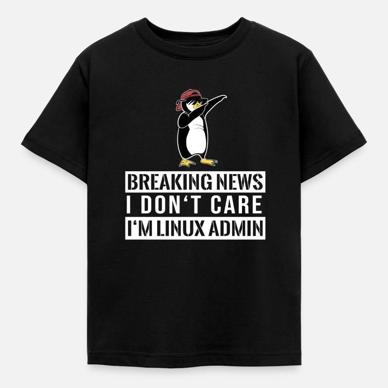 IT nerd Linux Linux penguin geek software engineer - Kids' T-Shirt - black