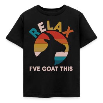 RELAX I goat that | Stable & farm - Kids' T-Shirt - black - Front - AI Model Kid Female (0cm)