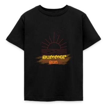SUN - Kinder T-Shirt - Schwarz - Vorne - AI Model Kid Female (0cm)