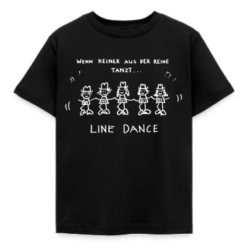 LINEDANCE - Kinder T-Shirt - Schwarz - Vorne - AI Model Kid Female (0cm)