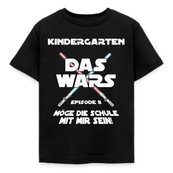 Einschulung 2025 Kindergarten das wars - Episode 2 - Kinder T-Shirt - Schwarz - Vorne - AI Model Kid Female (0cm)