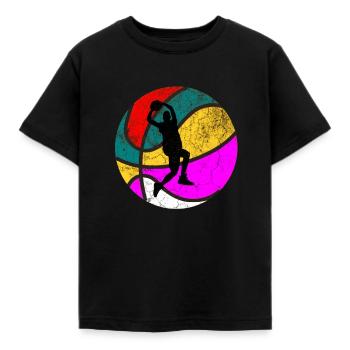 Gåva för retro vintage för 60-tal för basket - T-shirt barn - svart - Fram - AI Model Kid Female (0cm)
