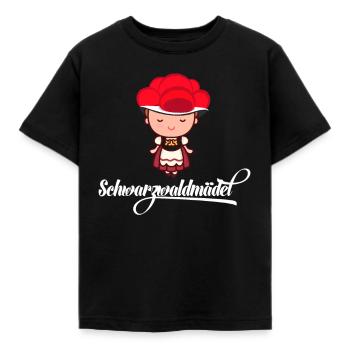Schwarzwaldmädel Bollenhut Tracht Schwarzwald - Kinder T-Shirt - Schwarz - Vorne - AI Model Kid Female (0cm)