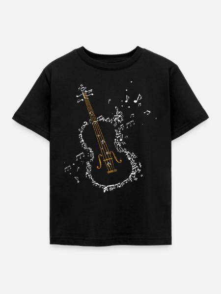 Violine Geige - Kinder T-Shirt - Schwarz