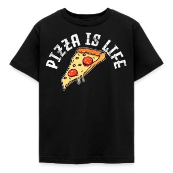 Pizza Pizza Pizza - Kinder T-Shirt - Schwarz - Vorne - AI Model Kid Female (0cm)