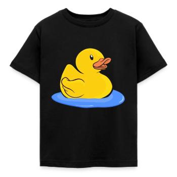 Badeente Gummiente - Kinder T-Shirt - Schwarz - Vorne - AI Model Kid Female (0cm)