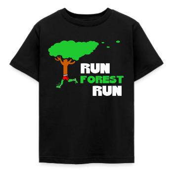 Run Forest Run Running Tree Runner Fun Run Geschenk - Kinder T-Shirt - Schwarz - Vorne - AI Model Kid Female (0cm)