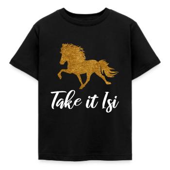 Islandpferd - Kinder T-Shirt - Schwarz - Vorne - AI Model Kid Female (0cm)