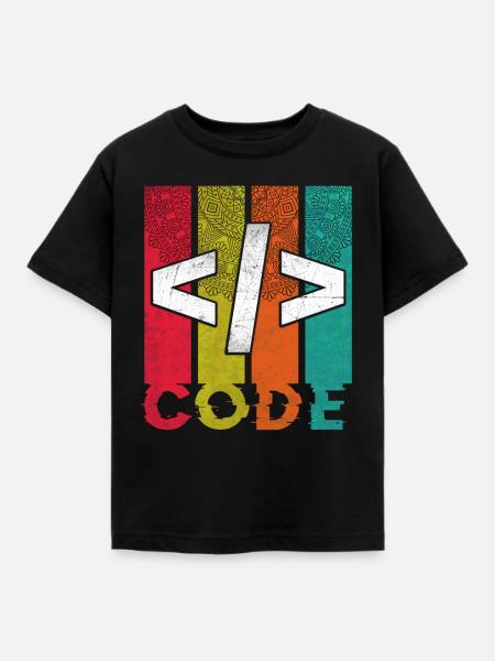 Code Design - Kinder T-Shirt - Schwarz