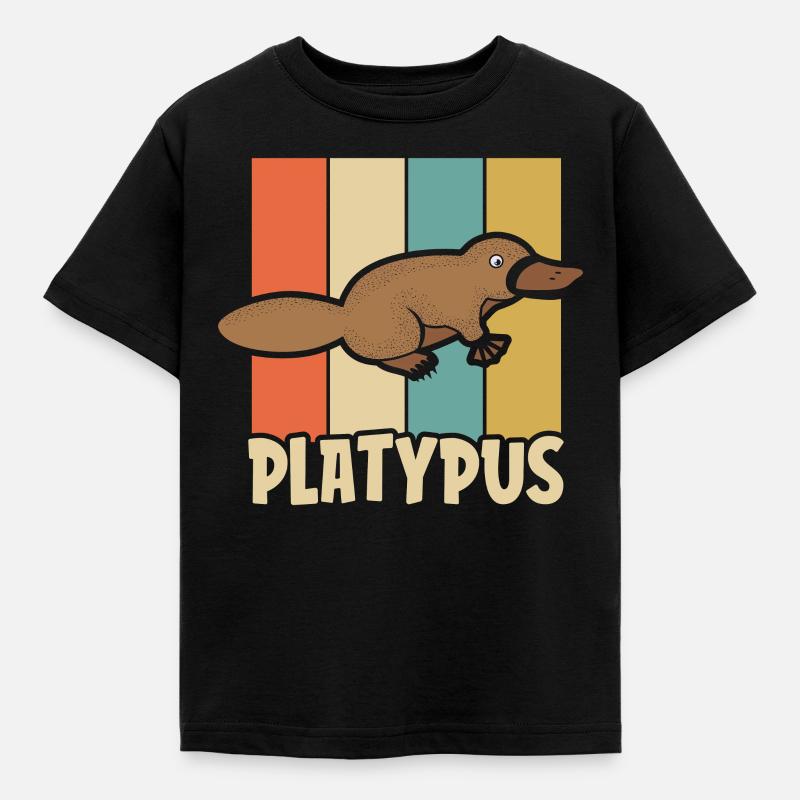 Schnabeltier - Kinder T-Shirt - Schwarz
