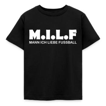 Fussball Liebe - Lustiger Fußball Spruch - Kinder T-Shirt - Schwarz - Vorne - AI Model Kid Female (0cm)