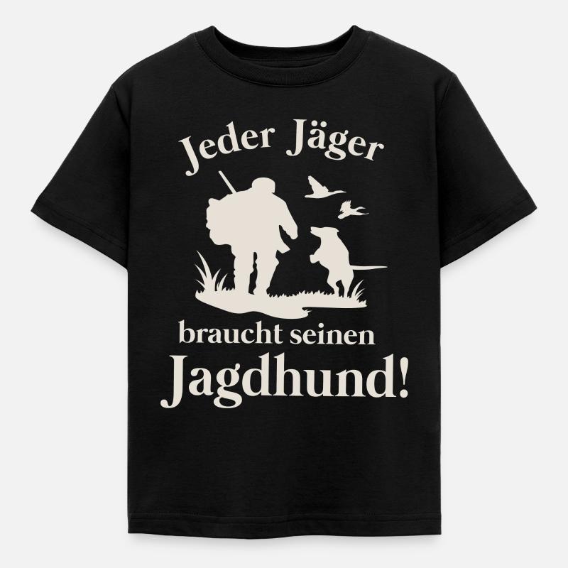 Jäger jagdhund Jagen Hund Dackel Geschenk - Kinder T-Shirt - Schwarz