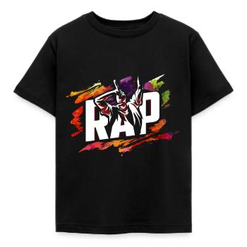 rap - Kids' T-Shirt - black - Front - AI Model Kid Female (0cm)