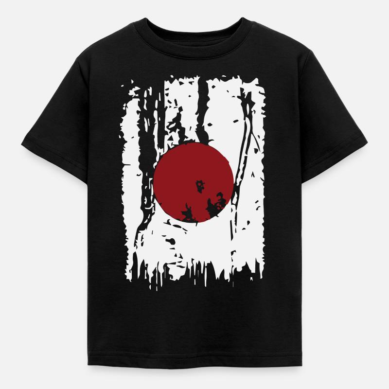 drapeau japonais cool - T-shirt Enfant - noir