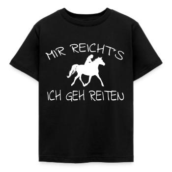 Pferd Reiterin lustige Sprüche Mächen Dressursport - Kinder T-Shirt - Schwarz - Vorne - AI Model Kid Female (0cm)