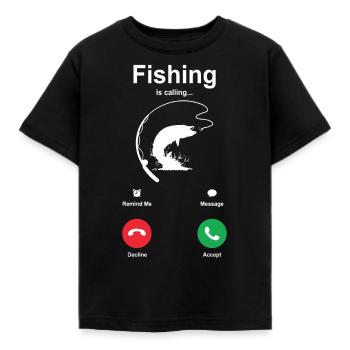 Fischen - Kinder T-Shirt - Schwarz - Vorne - AI Model Kid Female (0cm)