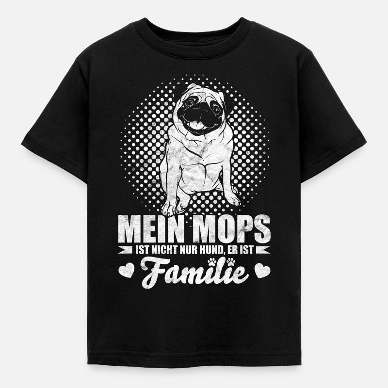 Mops Hund - Kinder T-Shirt - Schwarz