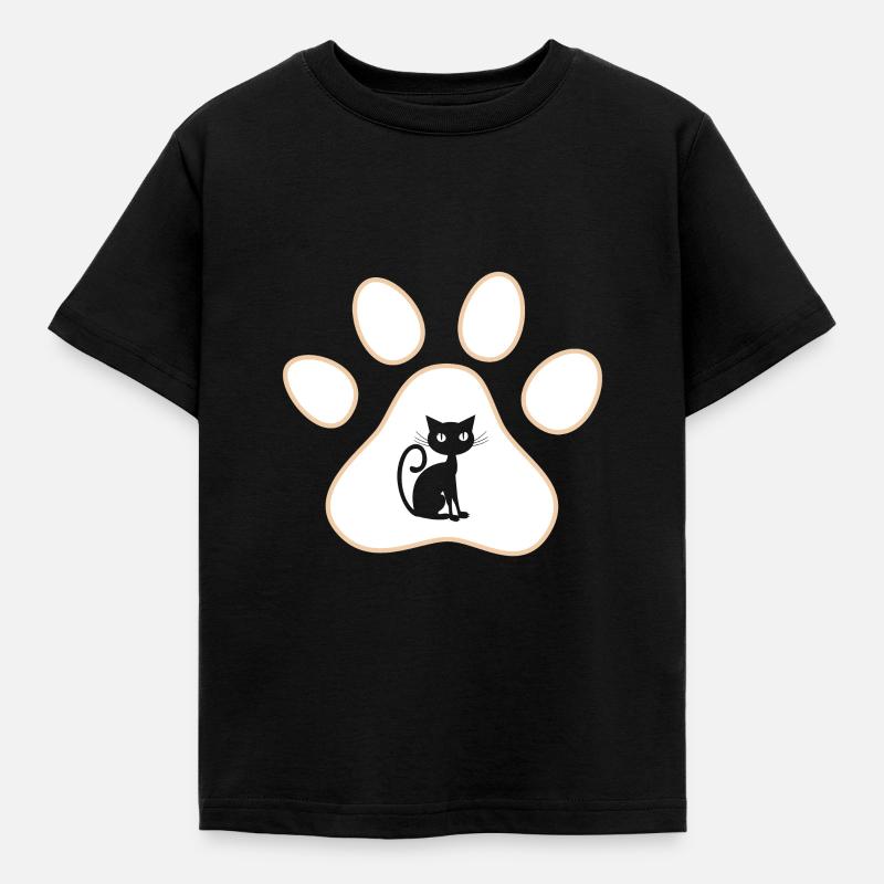 Cadeau de patte de chat chat - T-shirt Enfant - noir