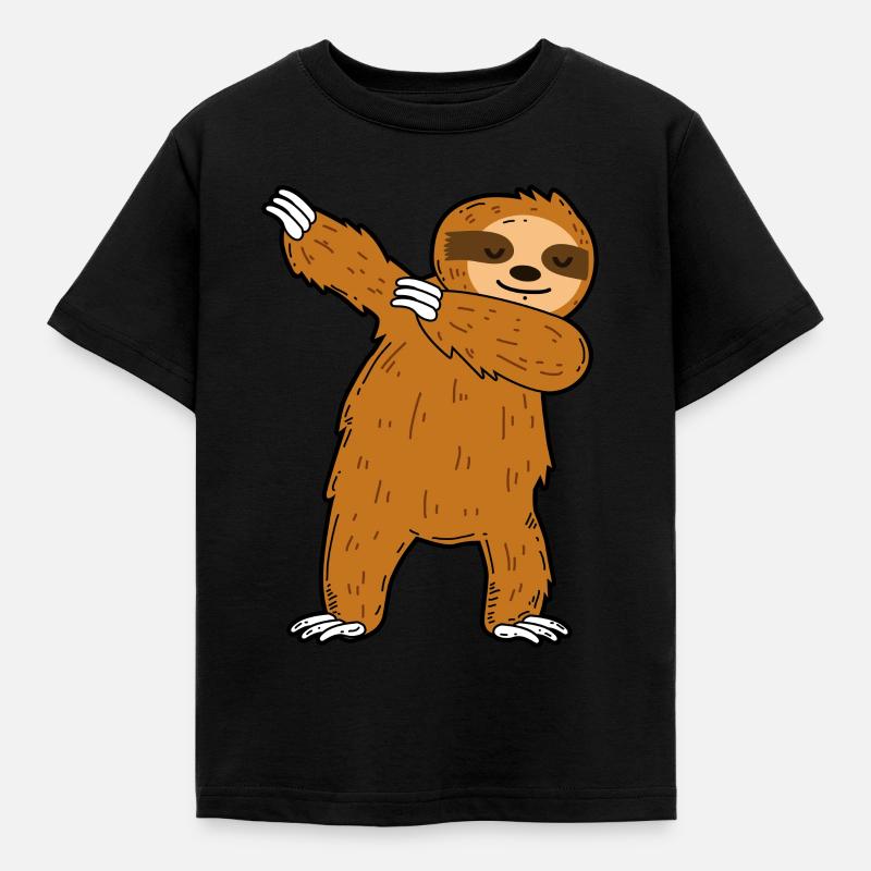 Dabbing sloth - Kids' T-Shirt - black