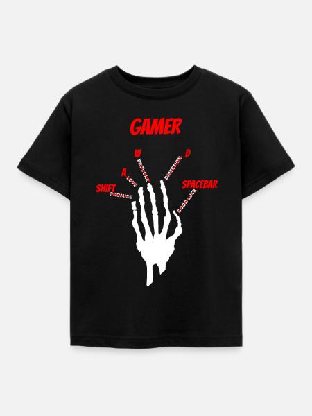 Gamer Gaming Zocker Daddeln Geschenkidee - Kinder T-Shirt - Schwarz