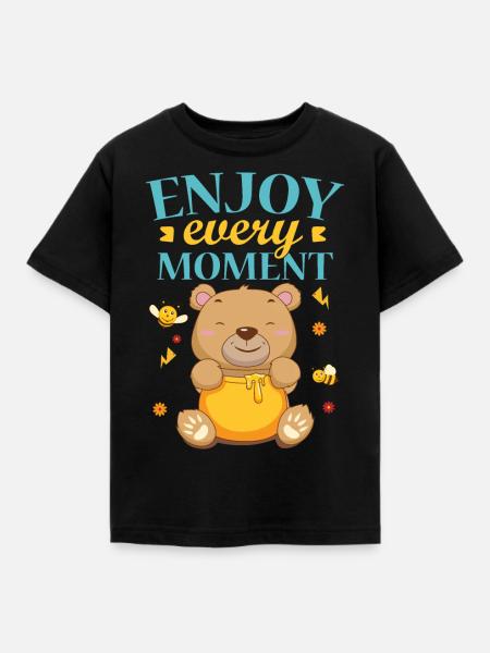 Honig Bär - Kinder T-Shirt - Schwarz