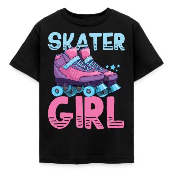 Roller skates roller skating - Kids' T-Shirt - black - Front - AI Model Kid Female (0cm)