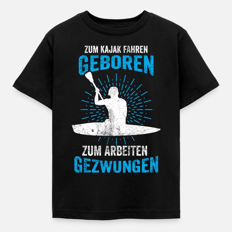 Kajak Kajakboot - Kinder T-Shirt - Schwarz