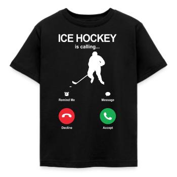 Eishockeyspieler Shirt Geschenkidee - Kinder T-Shirt - Schwarz - Vorne - AI Model Kid Female (0cm)