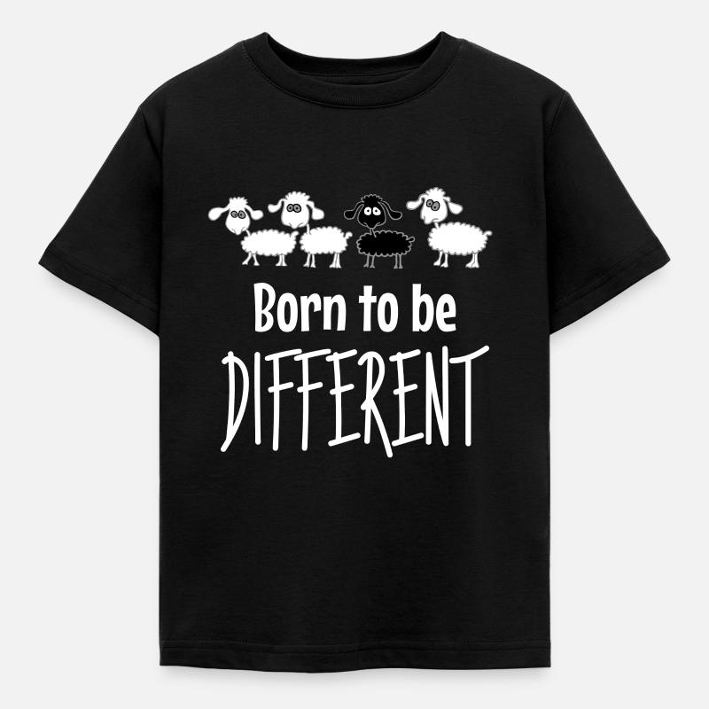 Né pour être différent. Mouton noir - T-shirt Enfant - noir