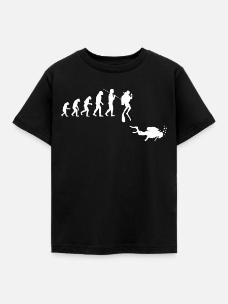 Evolution Tauchen für Taucher - Kinder T-Shirt - Schwarz