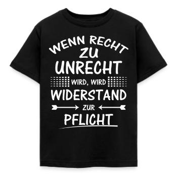 Protestshirt gegen Einschränkung der Grundrechte - Kinder T-Shirt - Schwarz - Vorne - AI Model Kid Female (0cm)