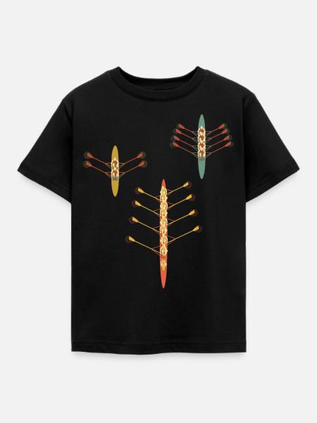 Aviron Vintage Huitième Rétro Quatuor Deux Rameurs - T-shirt Enfant - noir