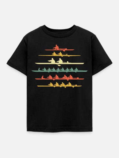 Rowing Vintage Eighth Retro Foursome Two Rowers - Kids' T-Shirt - black
