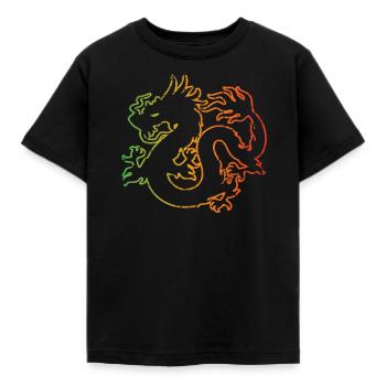 Drache - Kinder T-Shirt - Schwarz - Vorne - AI Model Kid Female (0cm)